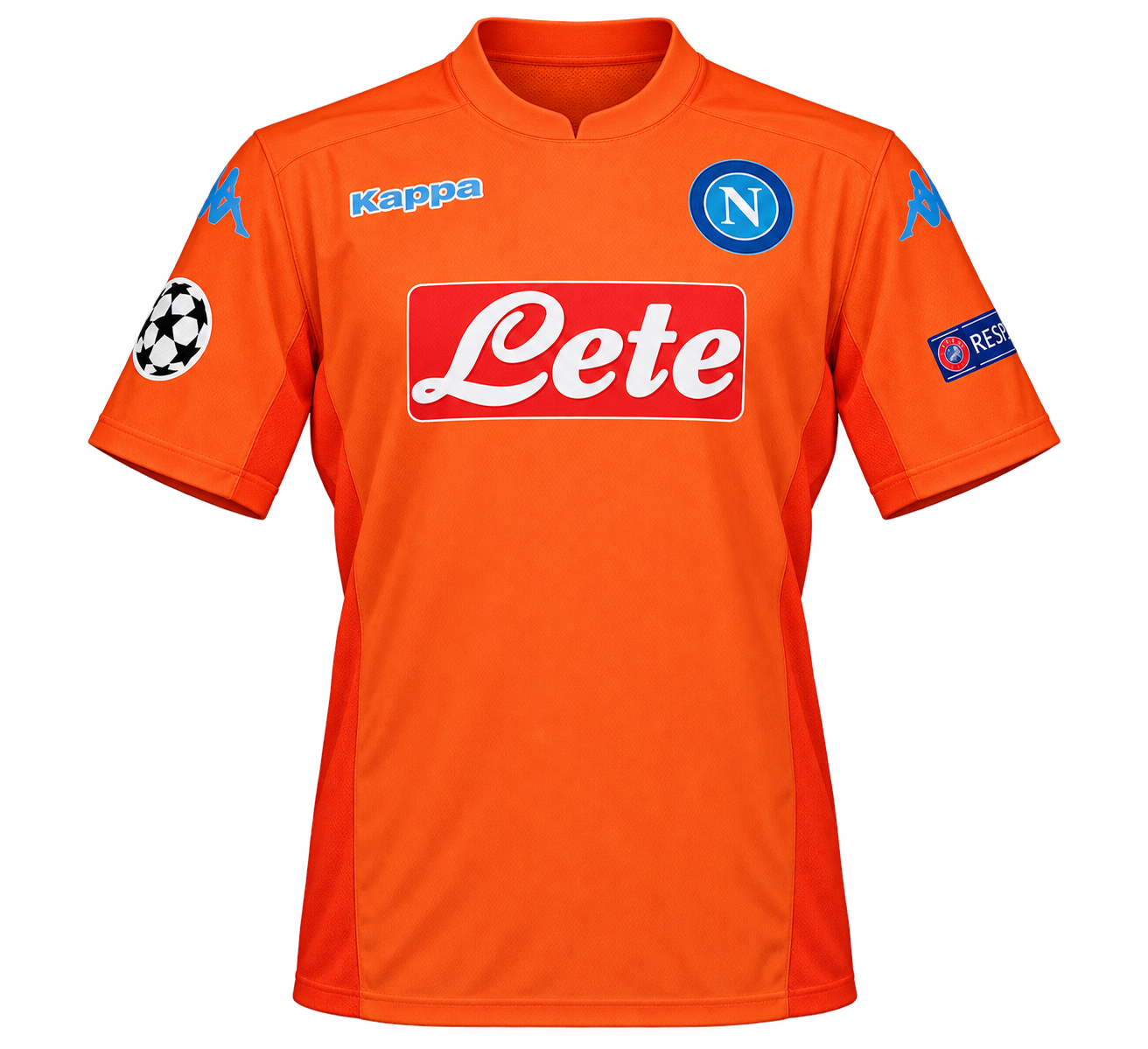 Reinterpretazione con IA della maglia Portiere · maglia arancio portiere Champions League 2017-18