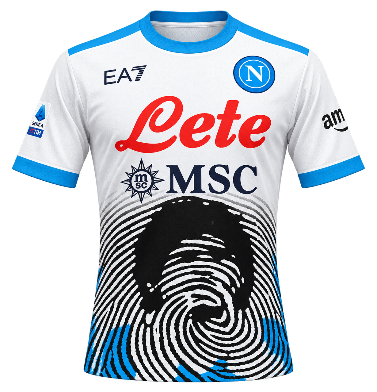 Reinterpretazione con IA della maglia Maradona bianca 2021-22