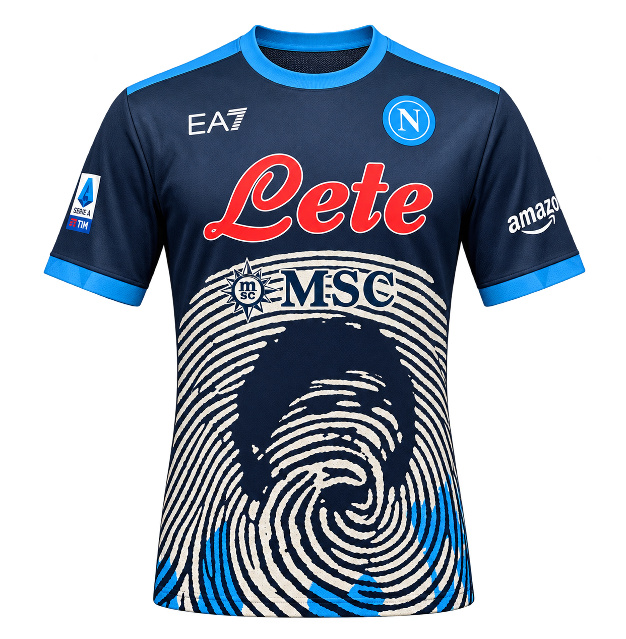 Reinterpretazione con IA della maglia Maradona blu 2021-22