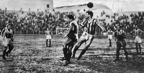 Carlo Buscaglia e Alfredo Foni durante Napoli–Juventus
