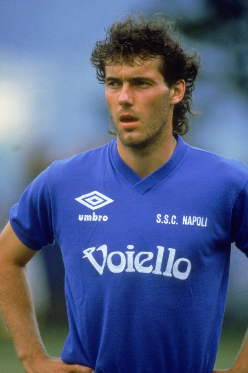 Laurent Blanc in allenamento al Napoli nella stagione 1991/92